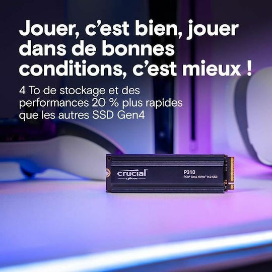 Crucial P310 SSD 4TB M.2 Type with PCI Express 4.0 Connection and Heatsink CT4000P310SSD5 vue 5