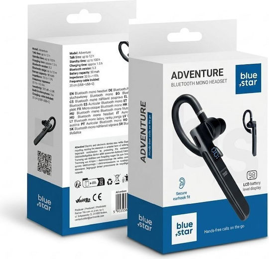 Blue Star Adventure In-ear Bluetooth Handsfree Headset Black