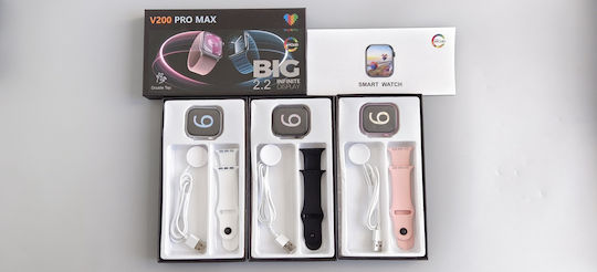 V200 Pro Max Smartwatch with Heart Rate Monitor (Black) vue 4