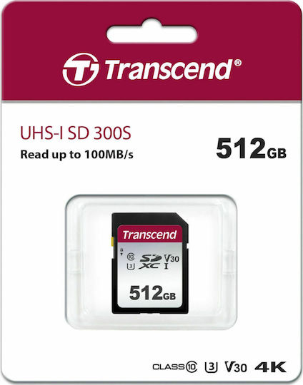 Transcend 300s SDXC 512GB Class 10 U3 V30 UHS-I view 2