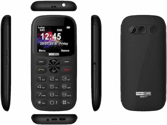 MaxCom MM471 Single SIM Mobile with Large Buttons Black view 1