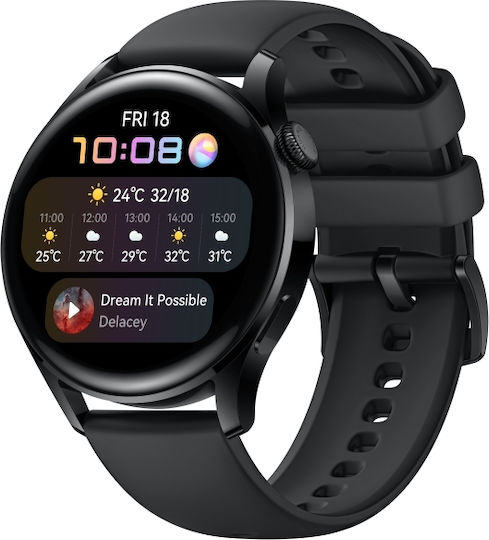 Huawei Watch 3 Active Stainless Steel 46mm Waterproof with eSIM and Heart Rate Monitor (Black) view 2