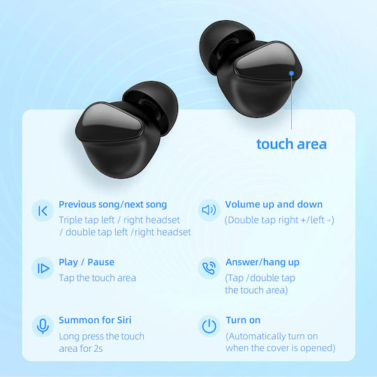 Hoco EW17 Amusement In-ear Bluetooth Handsfree Earphones with Charging Case Black view 4