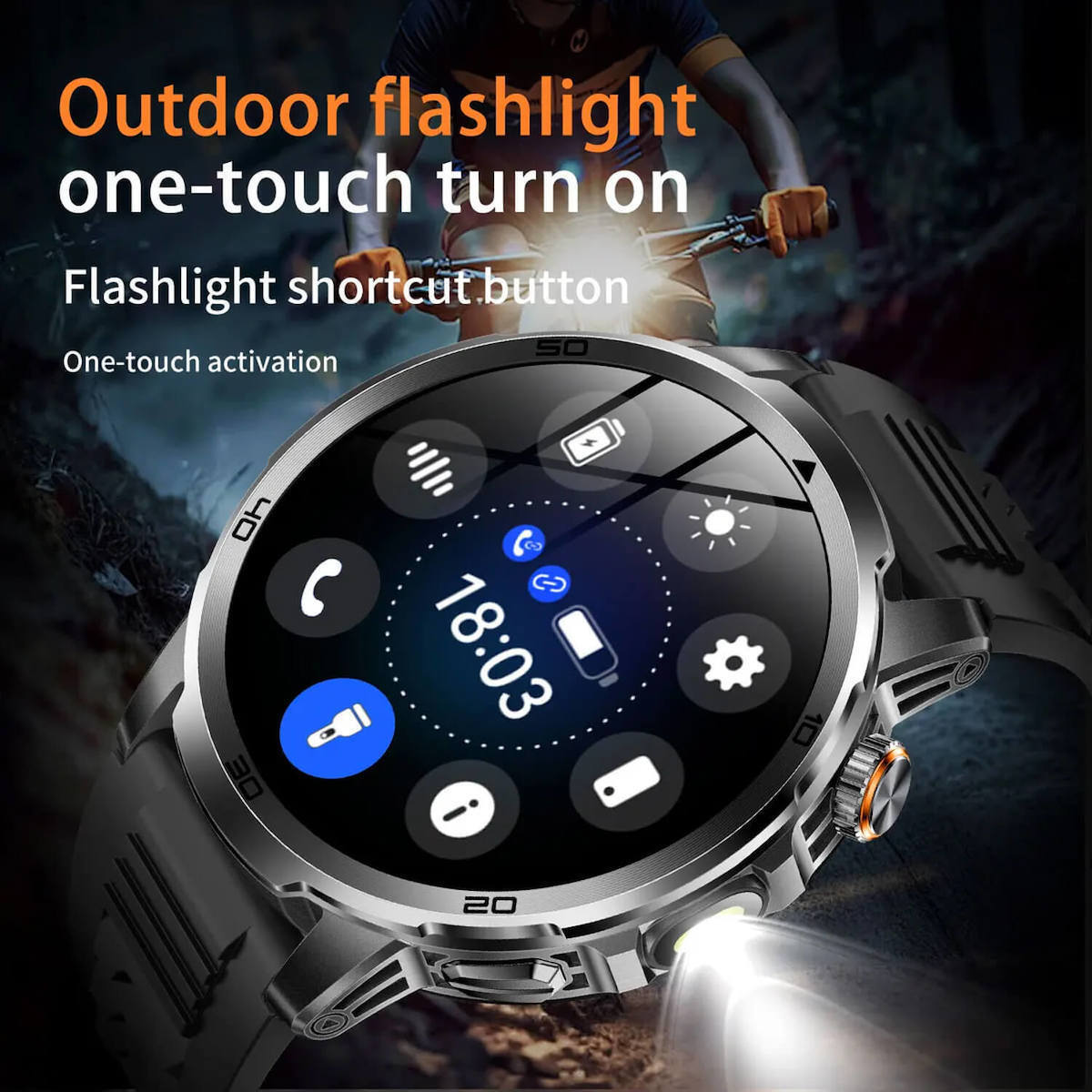 Microwear AK95 Smartwatch with Heart Rate Monitor Black Silicone view 5