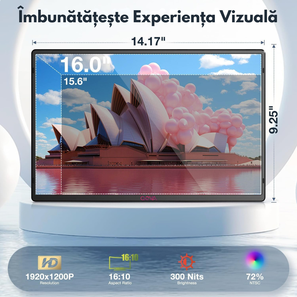 Qova Z1C IPS Portable Monitor 16" FHD 1920x1200 view 3