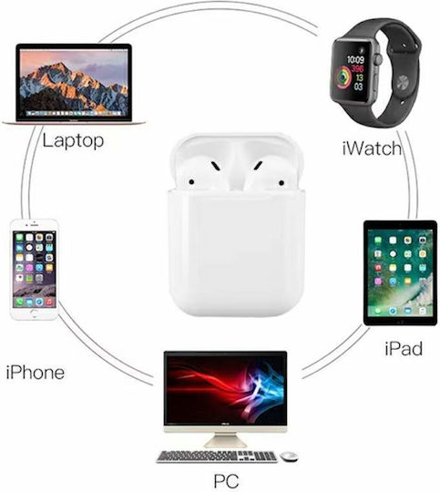 In-ear Bluetooth Handsfree Earphones with Charging Case White view 6