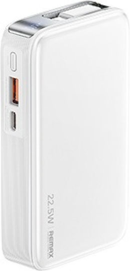 Remax FCP-25 Power Bank 10000mAh with USB-A Port and USB-C Port Power Delivery White view 1
