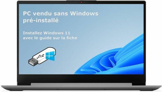 Lenovo IdeaPad 3 17ALC6 17.3" (Ryzen 5-5500U/12GB/512GB SSD/No OS) Arctic Grey (FR Keyboard) vue 2