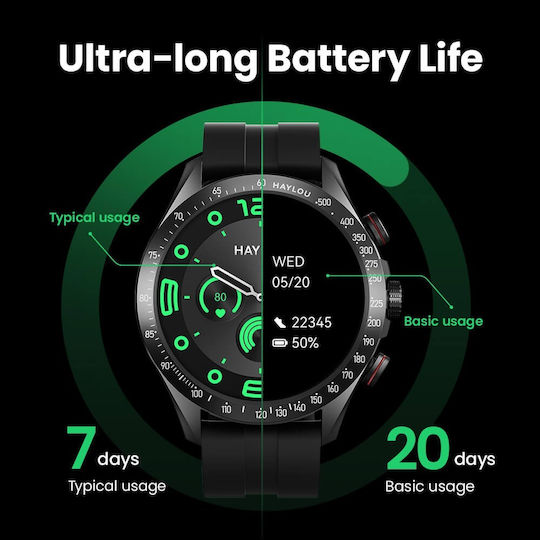 Haylou Solar Pro Smartwatch with Heart Rate Monitor (Black) vue 6