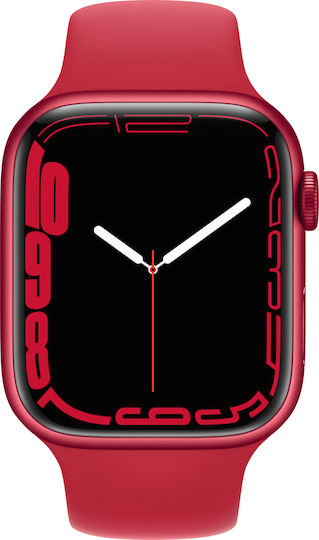 Apple Watch Series 7 Cellular Aluminium 45mm Waterproof with eSIM and Heart Rate Monitor (Product Red) view 2