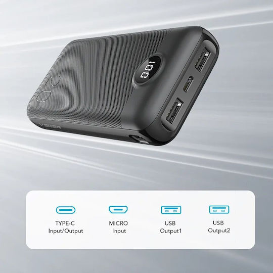 Veger L20S Power Bank 20000mAh 20W with 2 USB-A Ports and USB-C Port Power Delivery / Quick Charge 3.0 Black view 3