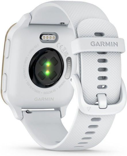 Garmin Venu Sq 2 Aluminium 40mm Waterproof Smartwatch with Heart Rate Monitor (Cream Gold Aluminum Bezel with White Case and Silicone Band) view 6
