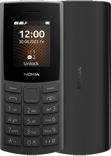 Nokia 105 4G (2023) Dual SIM (125MB/125MB) Mobile with Buttons (English Menu) Charcoal