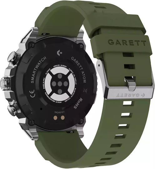 Garett Atom Stainless Steel 47mm Smartwatch with Heart Rate Monitor (Silver) view 9