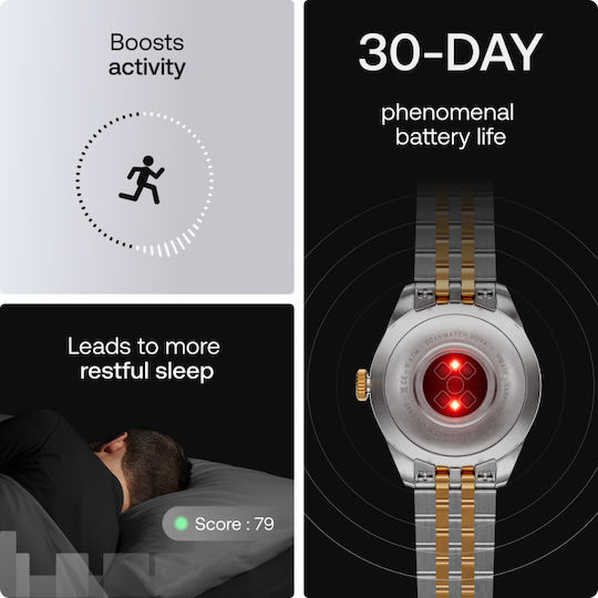 Withings Scanwatch Nova Brilliant Stainless Steel 39mm Waterproof with Heart Rate Monitor (Rose Gold Silver) view 5
