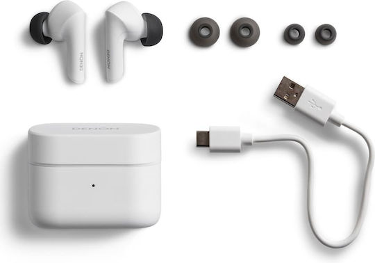 Denon AH-C830NCW In-ear Bluetooth Handsfree Earphones with Sweat Resistance and Charging Case White vue 6