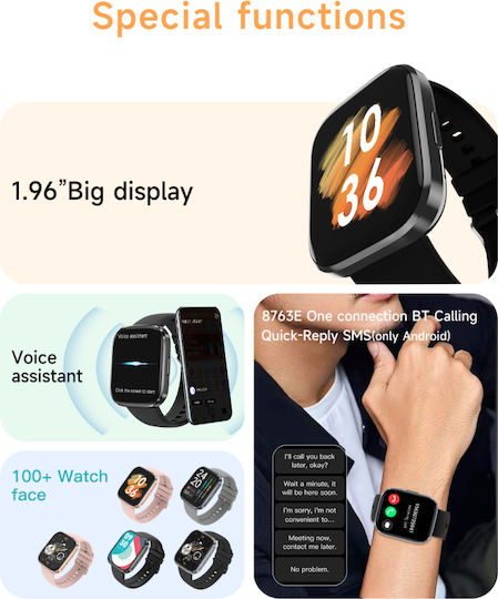 Naxius NXSTC-33 Smartwatch with Heart Rate Monitor (Black) view 5