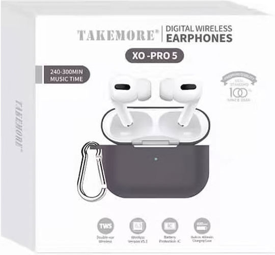 Takemore XO-Pro 5 In-ear Bluetooth Handsfree Earphones with Charging Case Black view 1