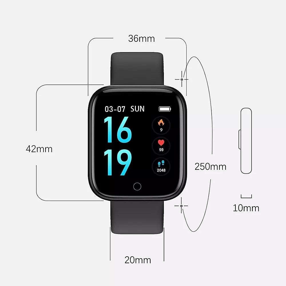 InTime Smartwatch with Heart Rate Monitor (Black) view 7