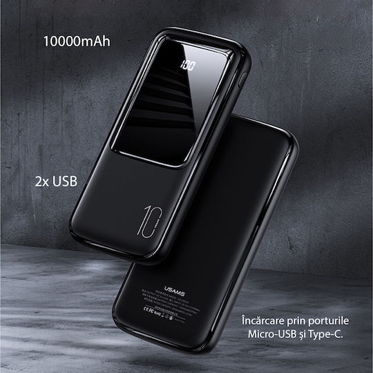 Usams PB58 Power Bank 10000mAh with 2 USB-A Ports Black view 5