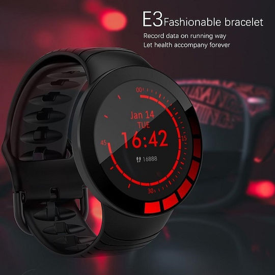 E3 Smartwatch with Heart Rate Monitor (Black) view 2