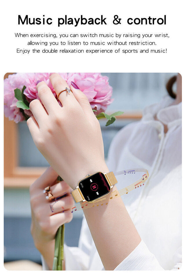 Y13 Stainless Steel Smartwatch with Heart Rate Monitor Gold view 4