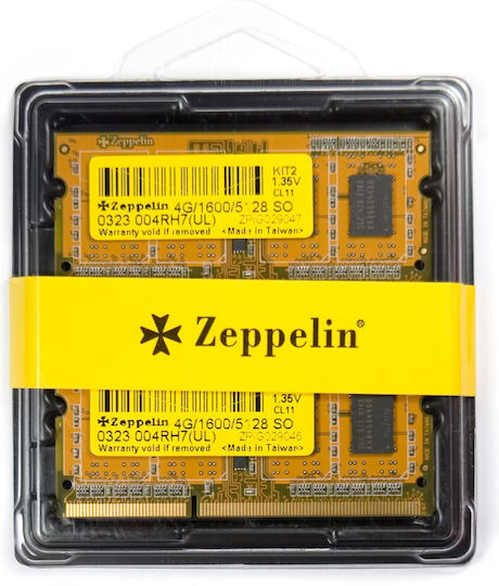 Zeppelin DDR3 4GB RAM with 2x2GB Modules and Speed 1600 for Laptop
