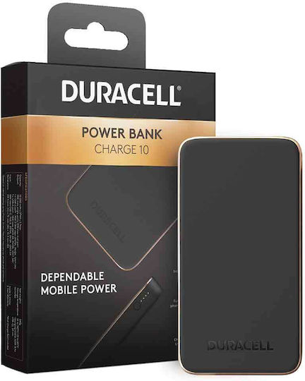 Duracell Charge 10 Power Bank 10000mAh 18W with USB-A Port and USB-C Port Power Delivery Black view 3