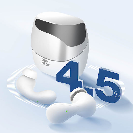 Blue Star BK92 In-ear Bluetooth Handsfree Earphones with Charging Case White view 4