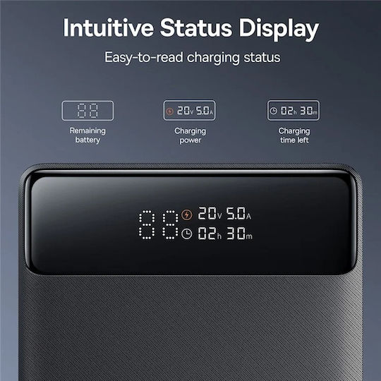 Baseus Blade H1 Lite Power Bank 20000mAh 100W with 2 USB-A Ports and 2 USB-C Ports Power Delivery / Quick Charge 3.0 / Quick Charge 4.0 Black view 8