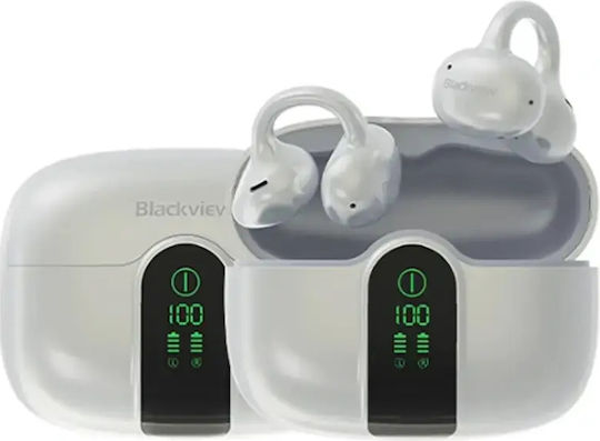 BlackView AirBuds 15 Bluetooth Handsfree Headphones with Sweat Resistance and Charging Case Frosty White