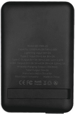 Blue Eagle Be-pbw-05 MagSafe Power Bank 3in1 Built-in Bracket 10000mAh Black view 2