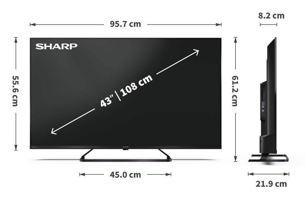 Sharp Smart TV 43" 4K UHD QLED 43HP6265E HDR (2025) vy 3