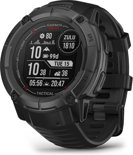 Garmin Instinct 2X Solar Tactical 50mm Waterproof Smartwatch with Heart Rate Monitor (Black)