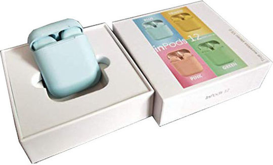 Inpods 12 Earbud Bluetooth Handsfree Earphones with Sweat Resistance and Charging Case Blue vue 2