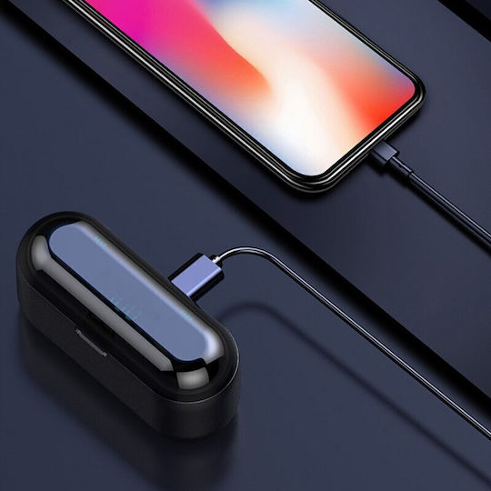 Valdus F9 Earbud Bluetooth Handsfree Earphones with Sweat Resistance and Charging Case Black view 2
