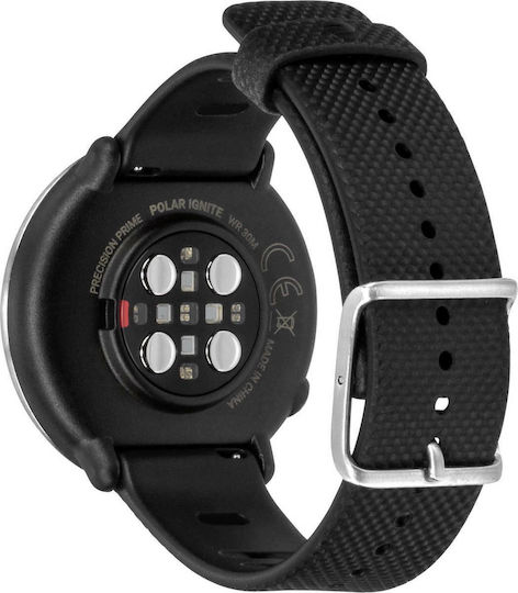 Polar Ignite Stainless Steel 43mm Waterproof Smartwatch with Heart Rate Monitor (Black) vue 5