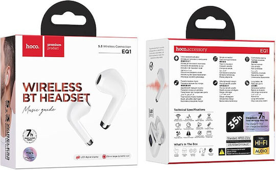 Hoco EQ1 Earbud / In-ear Bluetooth Handsfree Earphones with Charging Case White view 2