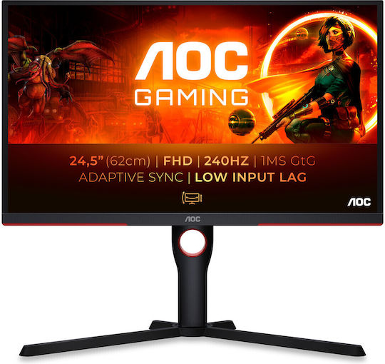AOC 25G3ZM/BK VA Gaming Monitor 24.5" FHD 1920x1080 240Hz with Response Time 1ms GTG view 1