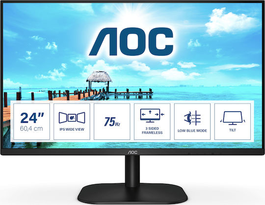 AOC 24B2XH IPS Monitor 23.8" FHD 1920x1080 with Response Time 7ms GTG view 7