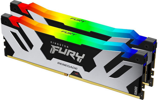 Kingston Fury Renegade RGB DDR5 48GB RAM with 2x24GB Modules and Speed 6400 for Desktop KF564C32RSAK2-96