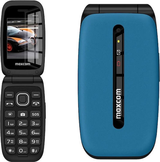 MaxCom Comfort MM828 Single SIM Mobile with Buttons Blue view 1