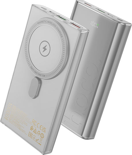 Hoco Q22 Taurus MagSafe Power Bank 10000mAh 22.5W with 2 USB-A Ports and USB-C Port Power Delivery / Quick Charge 3.0 Gray