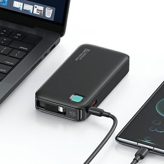 Usams CD225 Lightning Power Bank 10000mAh 20W with USB-A Port and USB-C Port Power Delivery Purple view 4