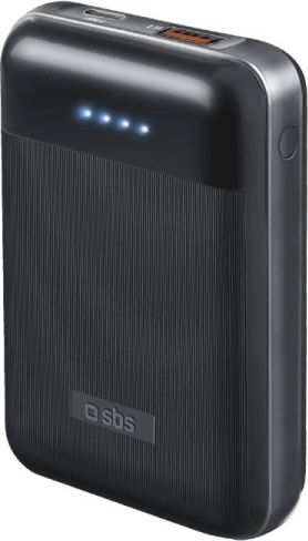 SBS Arks Power Bank 10000mAh 20W with USB-A Port and USB-C Port Black