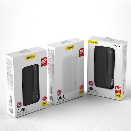 Dudao K4S Power Bank 10000mAh with 2 USB-A Ports White vue 6