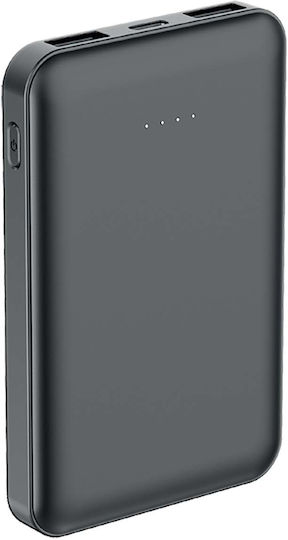 Bigben Interactive Power Bank 5000mAh 10W with 2 USB-A Ports and USB-C Port Black