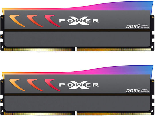 Silicon Power Storm RGB DDR5 32GB RAM with 2x16GB Modules and Speed 6000 for Desktop SP032GXLWU60CFDK