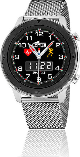 Lotus Watches 50021/1 Stainless Steel Smartwatch with Heart Rate Monitor (Silver) view 1