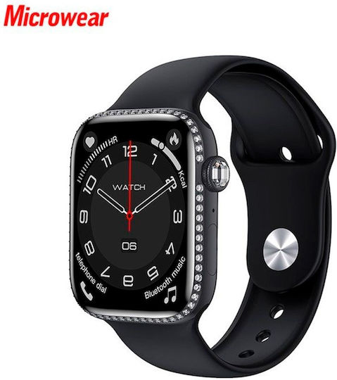 Microwear W27z Aluminium 45mm Smartwatch with Heart Rate Monitor (Black)